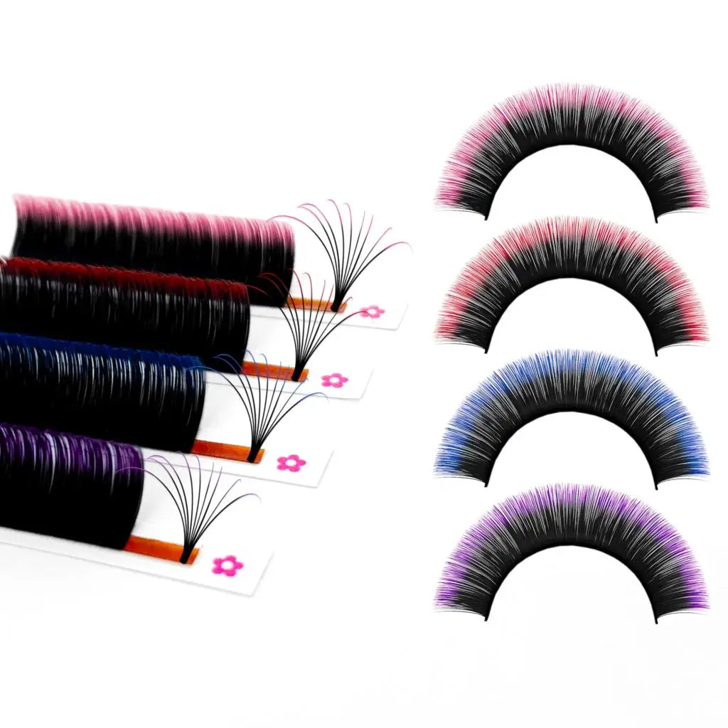 Omber Colored Easy Fanning Volume Lashes Soft Mink Fast Blooming Auto Fans Eyelash Extensions For Beauty - 24 Timmar Deals