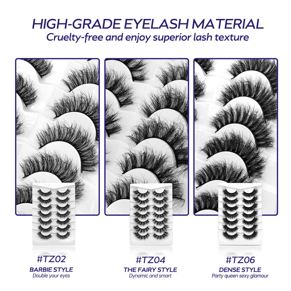Lashes 5/7 Pairs Eyelashes Faux Mink Eyelashes Long Lasting Fluffy Mink Lashes Dramatic Volume lashes Extension Thick Long - 24 Timmar Deals