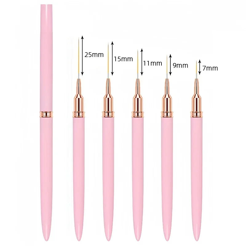 7/9/11/15/25MM Nail Liner Pensel Sett - 24 Timmar Deals