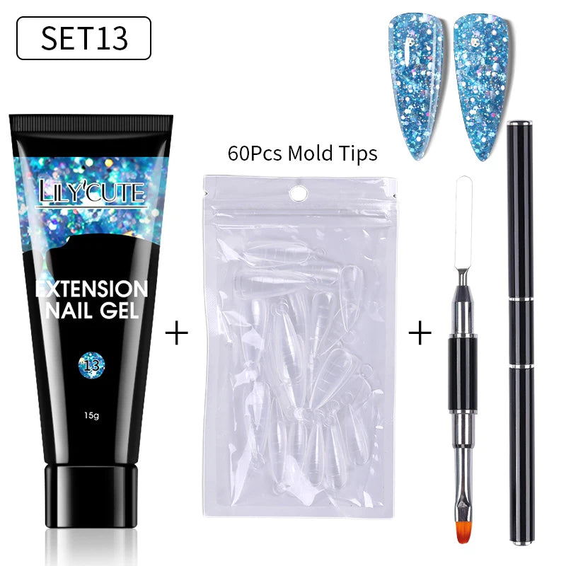 15ml Polygel Nail Extension Set - 24 Timmar Deals