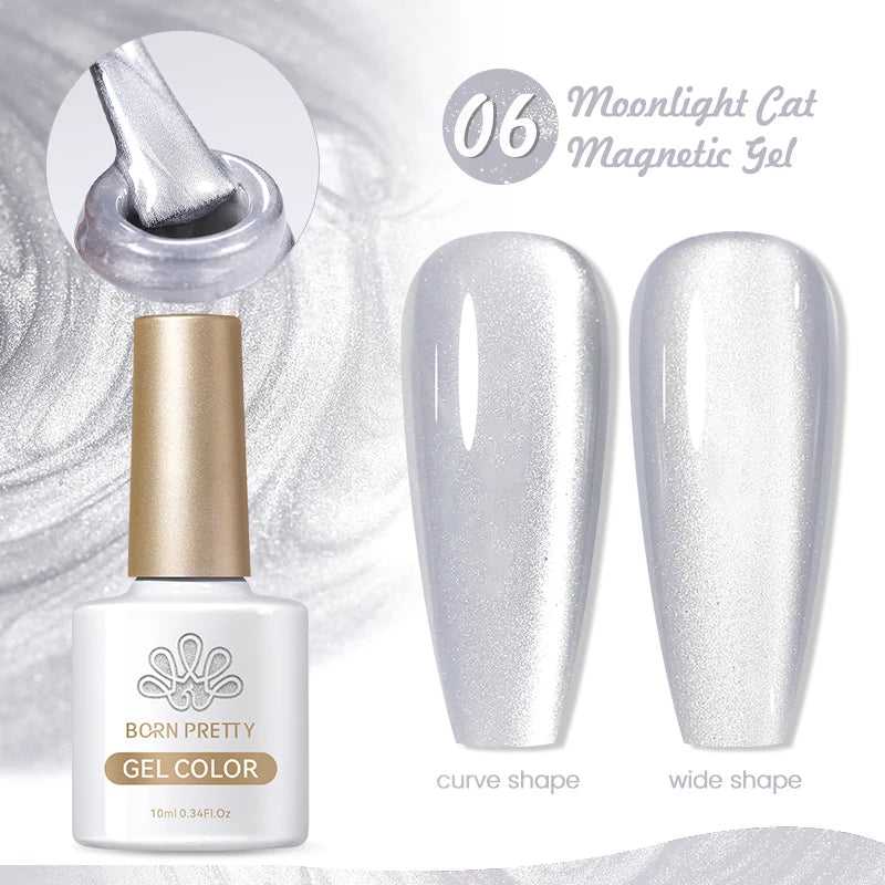 Reflekterande Cat Magnetic Gellack 10ML Silver Shinning Glitter Vernis Semi Permanent Soak Off Magnetic UV Gel - 24 Timmar Deals