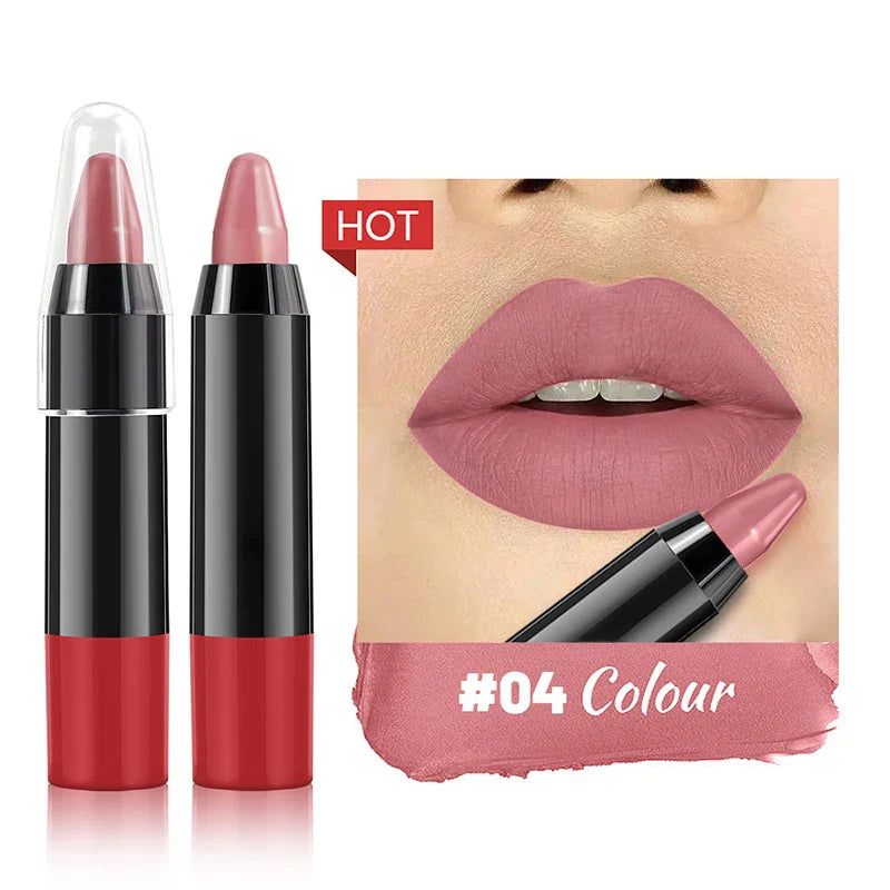 8 färger Velvet Matte Lipsticks Non-stick Cup vattentålig Moisturizing Lasting Lip Stick Lip liner - 24 Timmar Deals