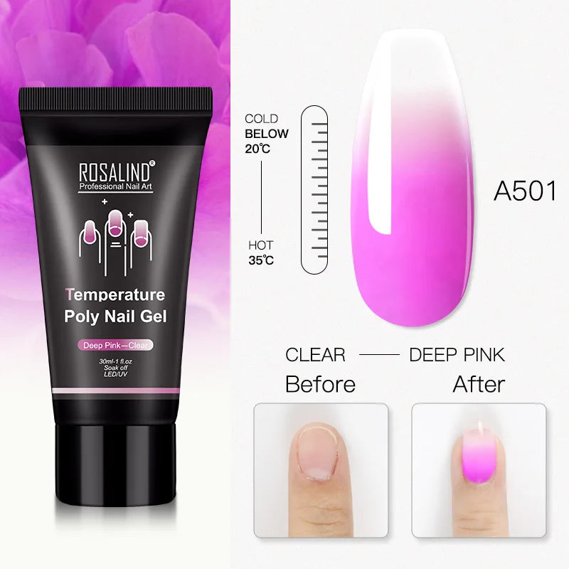 Poly Nagelgel Akrylförlängning Kristall Nagelkonst Hybridlack Sliplösning Poly Nagellack Semipermanent 15/30ml - 24 Timmar Deals
