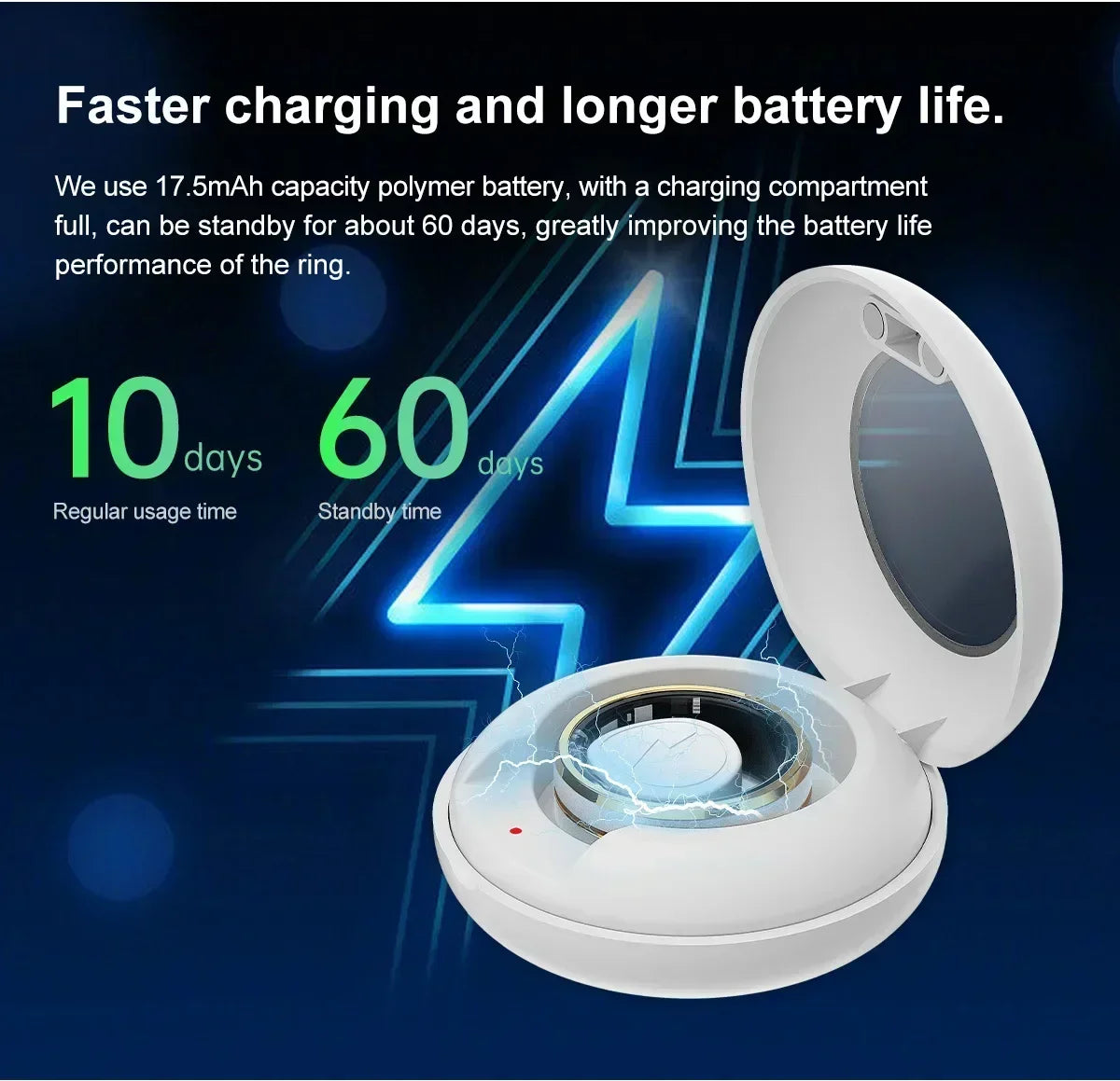 Smart Ring Steel Shell Sömnhälsoövervakning 3ATM Vattentät multisportlägesring för Xiaomi, Huawei, IOS - 24 Timmar Deals