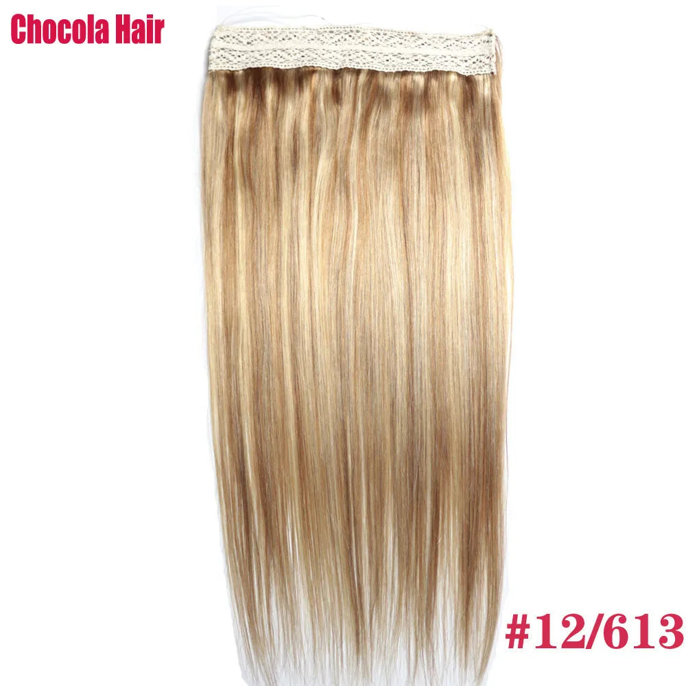 Halo Hair Extensions Brazilian Remy  Human Hair Extensions Secret Wire No Clip - 24 Timmar Deals