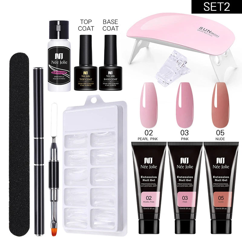 Poly Nail Gel Kit with 6W LED Lamp - 24 Timmar Deals