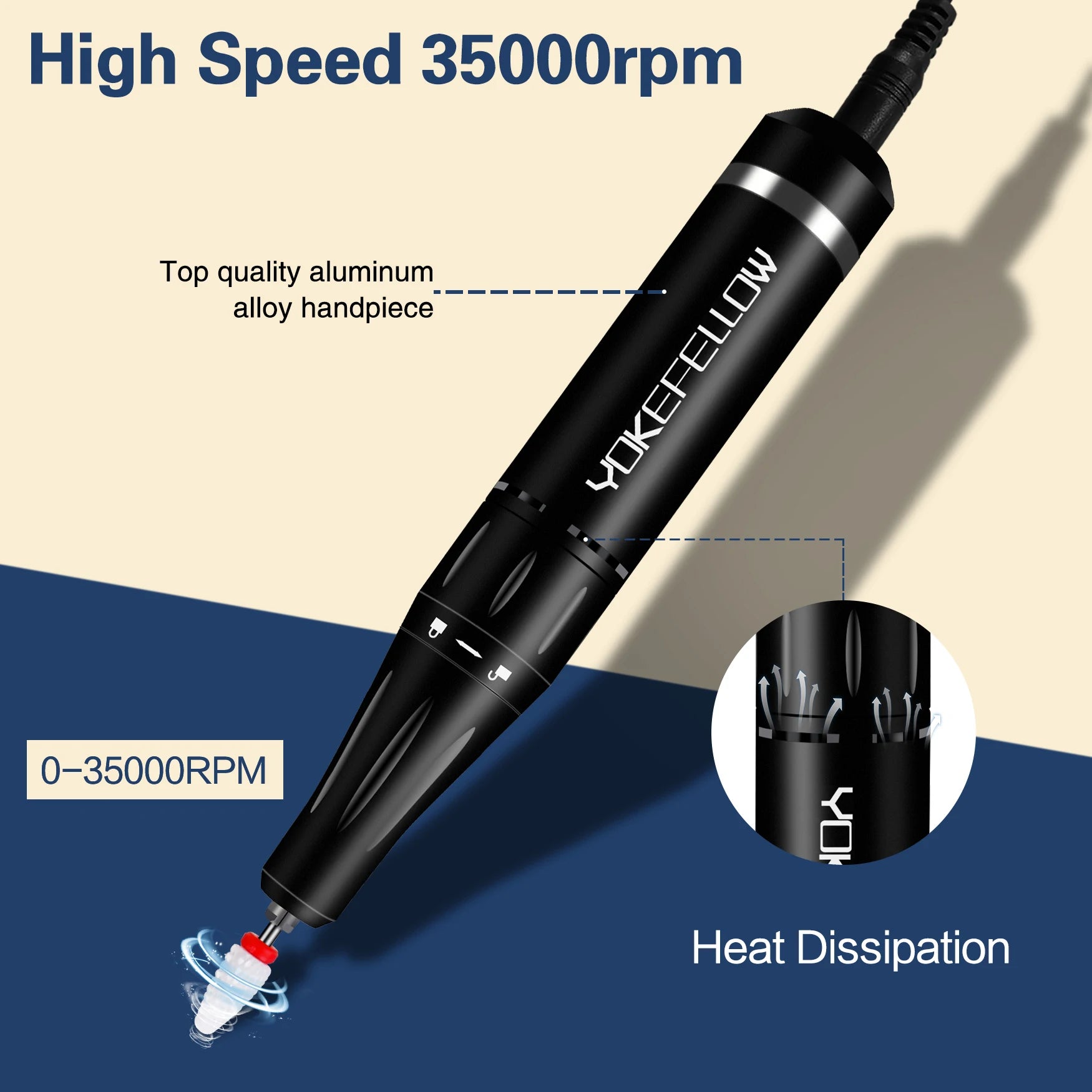 35000 RPM Nagelborrmaskin med HD LCD-skärm Uppladdningsbar - 24 Timmar Deals