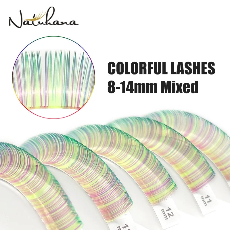 Mix Color Lashes Soft Natural Synthetic Mink Rainbow Colored Eyelash C/D Curl Eyelashes Extensions Eye Makeup - 24 Timmar Deals