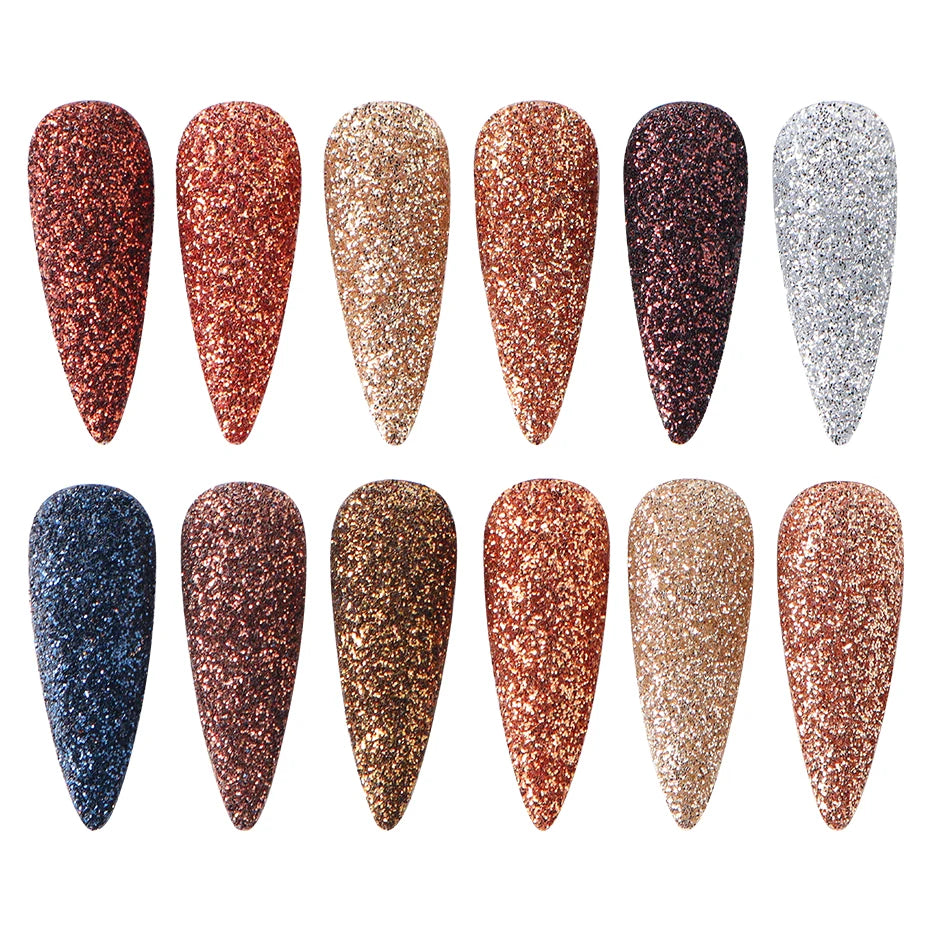 12 Grids iriserande Nail Art Glitter Rose Gold-färger - 24 Timmar Deals