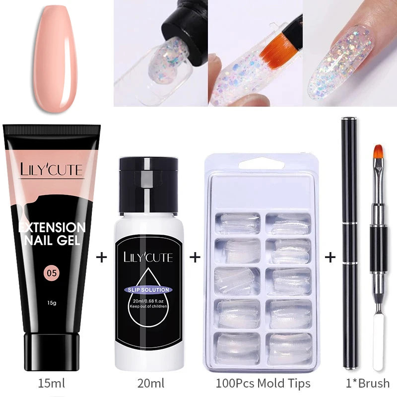 15ml Polygel Nail Extension Set - 24 Timmar Deals