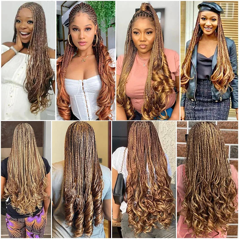 Syntetisk Loose Wave Flätning Hårförlängningar franska lockar Ombre #33, #27,#14, #30 - 24 Timmar Deals