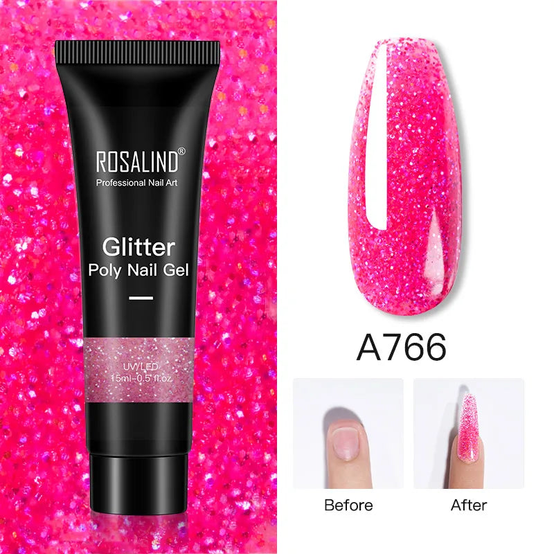 Poly Nagelgel Akrylförlängning Kristall Nagelkonst Hybridlack Sliplösning Poly Nagellack Semipermanent 15/30ml - 24 Timmar Deals