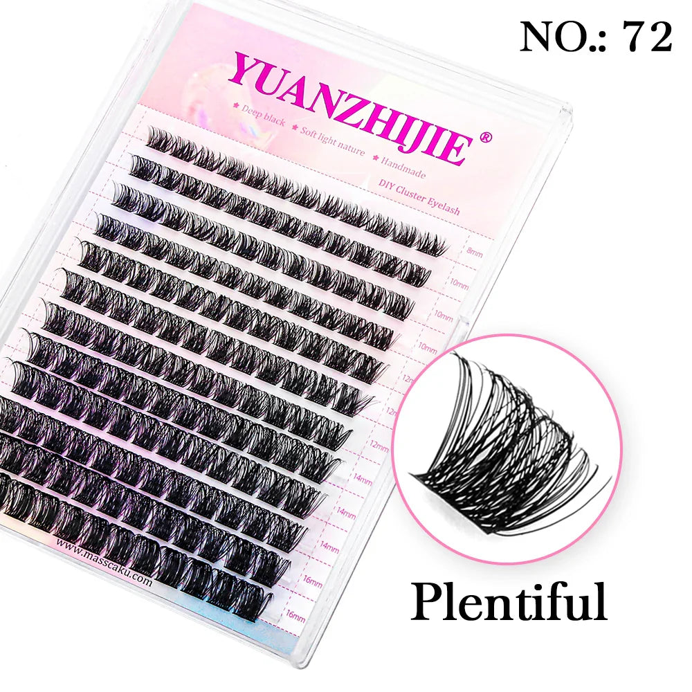 Mix Color 144 Russian Volume False Eyelashes Natural Soft Cluster Segment Lashes - 24 Timmar Deals