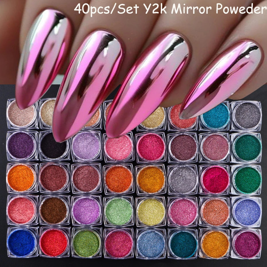 40pcs Moonlight Mirror Nail Powder - 24 Timmar Deals