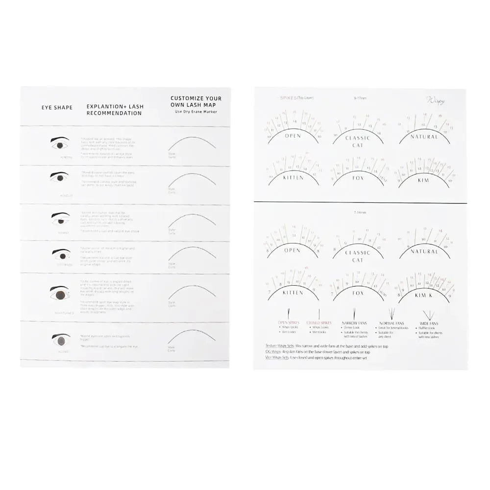 Beginner Lash Map Chart Lashes Pratice Chart Eye Shape Sponges Reusable Lash Extension Practice Lash Mapping - 24 Timmar Deals