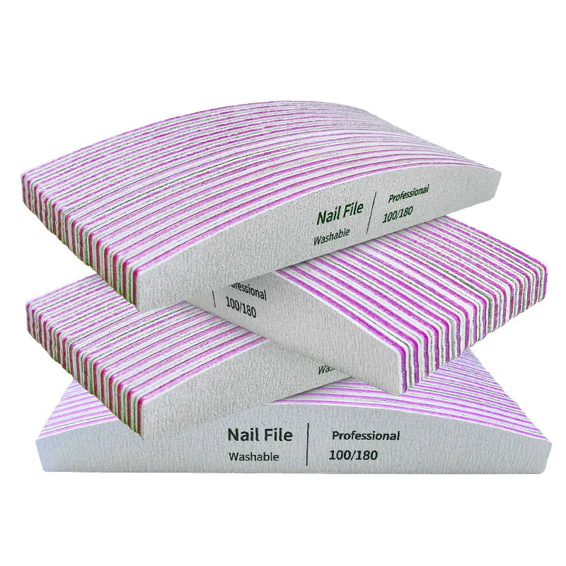 Nail File 100 to 180 Professional Tools Emery for Manicure Lime 240 Sandpaper Gel Polishing Files for Nails Buffers Set Polisher - 24 Timmar Deals