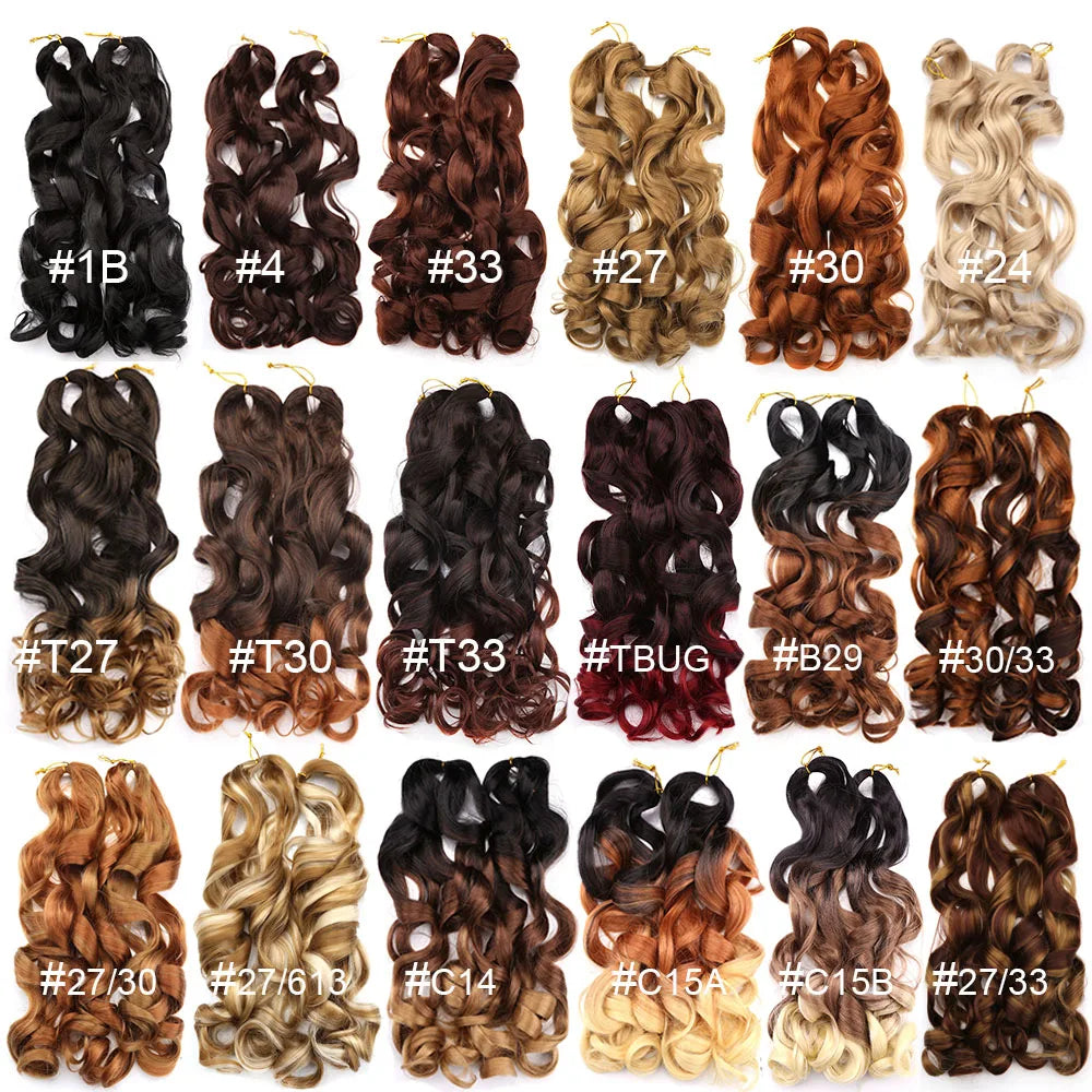 Syntetisk Loose Wave Flätning Hårförlängningar franska lockar Ombre #33, #27,#14, #30 - 24 Timmar Deals