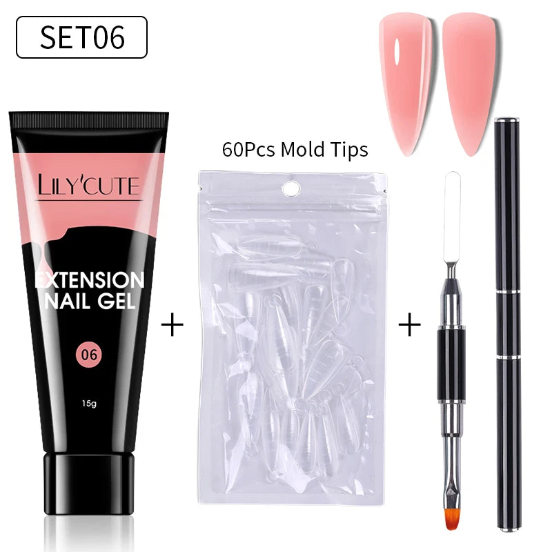 15ml Polygel Nail Extension Set - 24 Timmar Deals