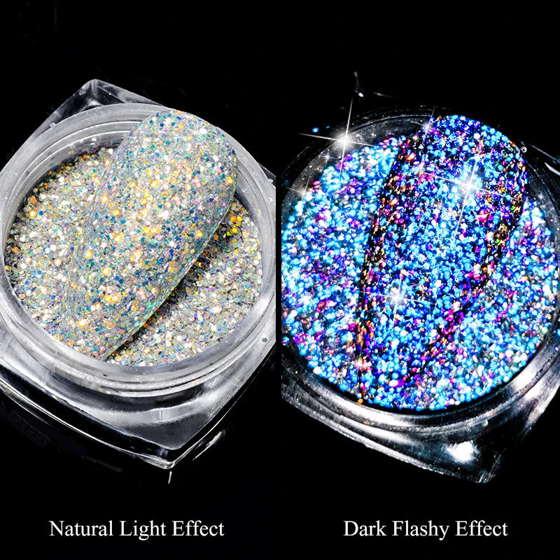 Holografisk Nail Glitter Pulver Laser Pigment Nail Art Dust Mirror Chrome - 24 Timmar Deals