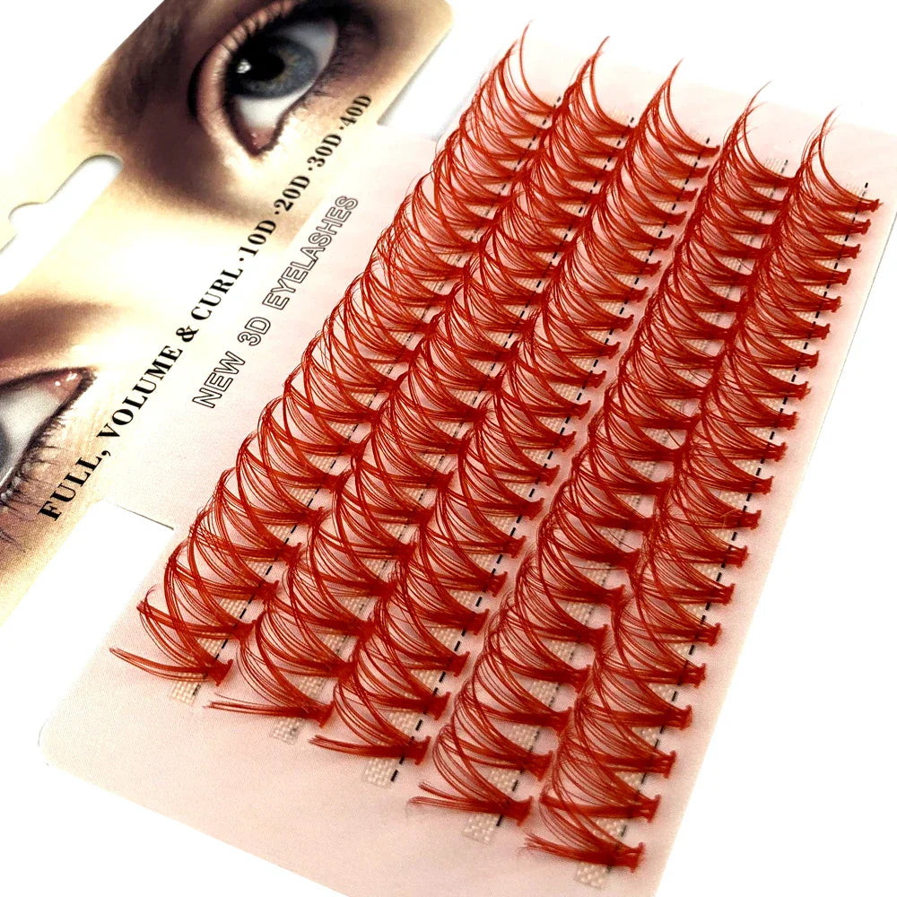 Blue Purple Mix Colored Lashes Cluster Eyelash Extension Natural Long 40D Volume Effect Faux Bunche Individual Makeup Cilias - 24 Timmar Deals