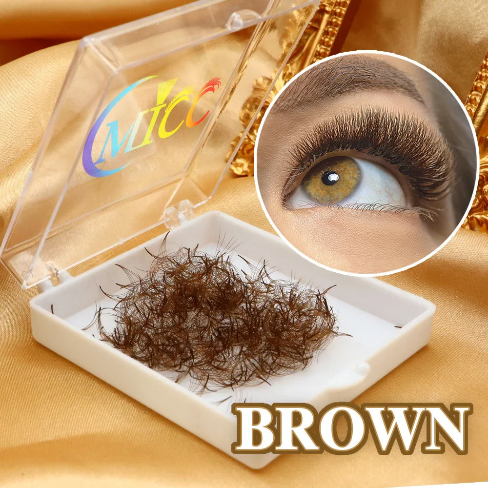 Brown Eyelash Colored Premade Loose Fans 5D D Curl Thin Pointy Base Lash Extensions 8-15mm Mixed Russian Volume Lashes Eyelashes - 24 Timmar Deals