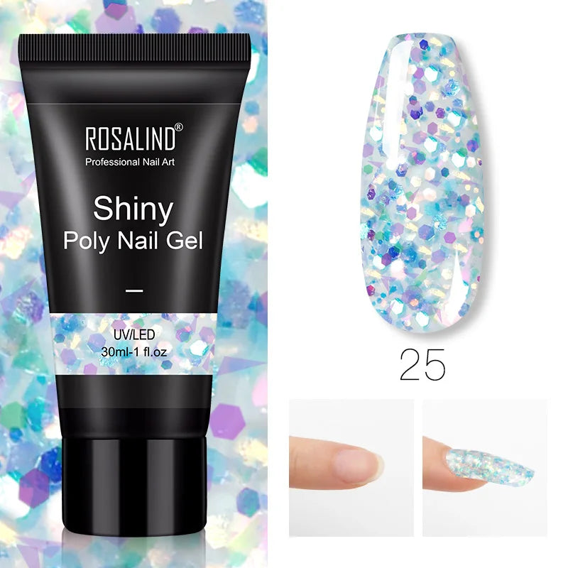 Poly Gel Akryl Extension Crystal Nail Art Hybrid Lack Slip Solution Poly Nagellack Semi Permanent 15/30ml - 24 Timmar Deals