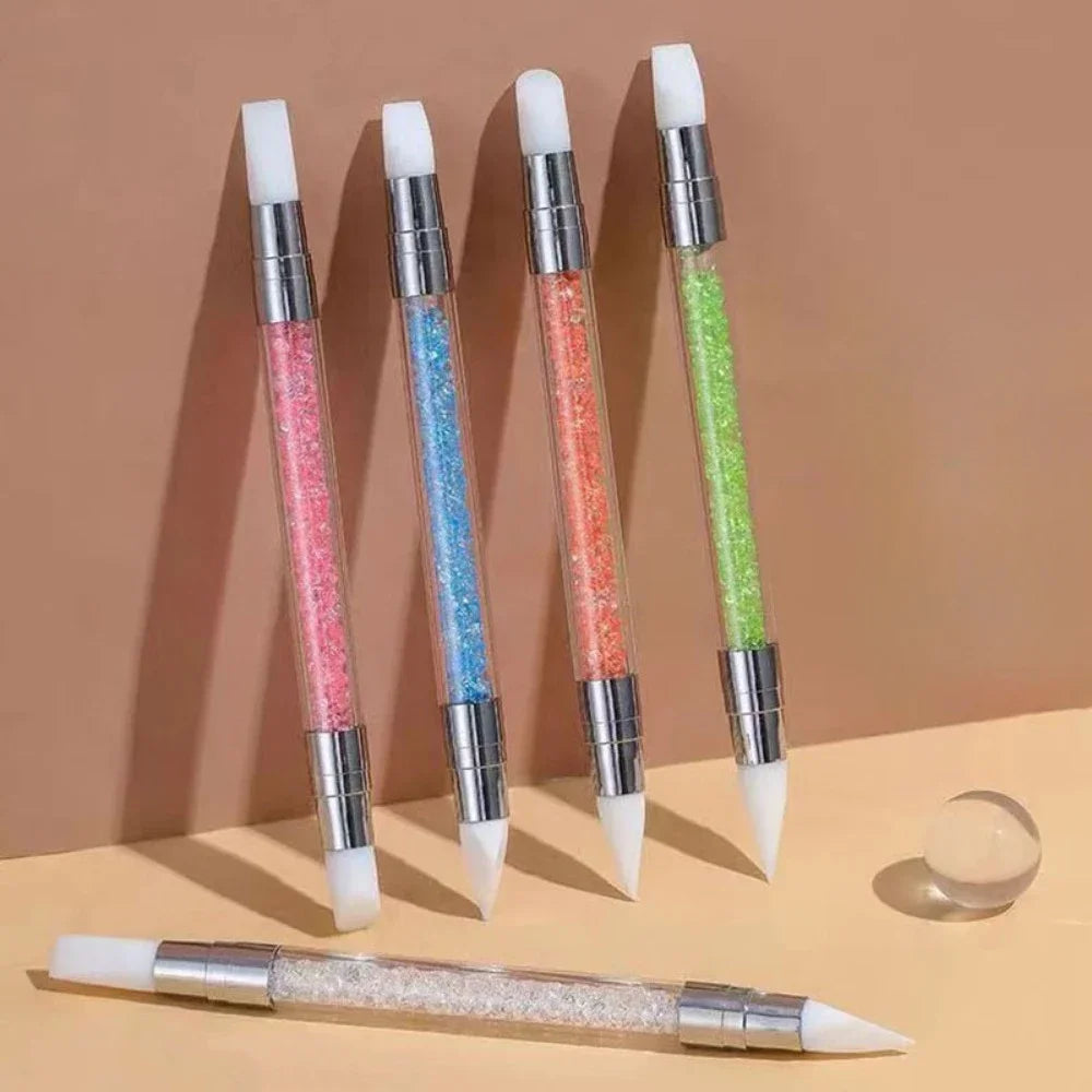 Nail Art Penna Dubbelhuvud Silikon Flower Sculpting Penna - 24 Timmar Deals