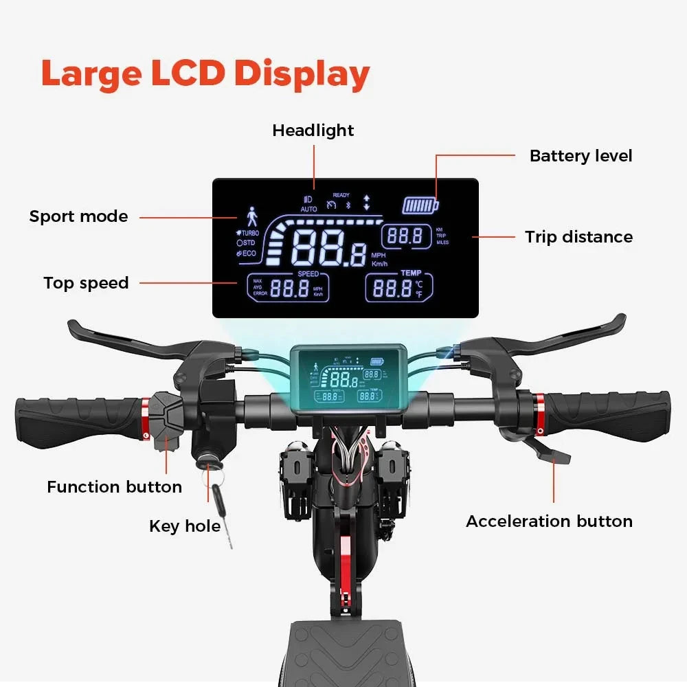 iScooter iX4 elektrisk skoter 800W Smart EScooter 48V 15Ah LCD-skärm 10 tums terränghjulsdäck hopfällbart - 24 Timmar Deals
