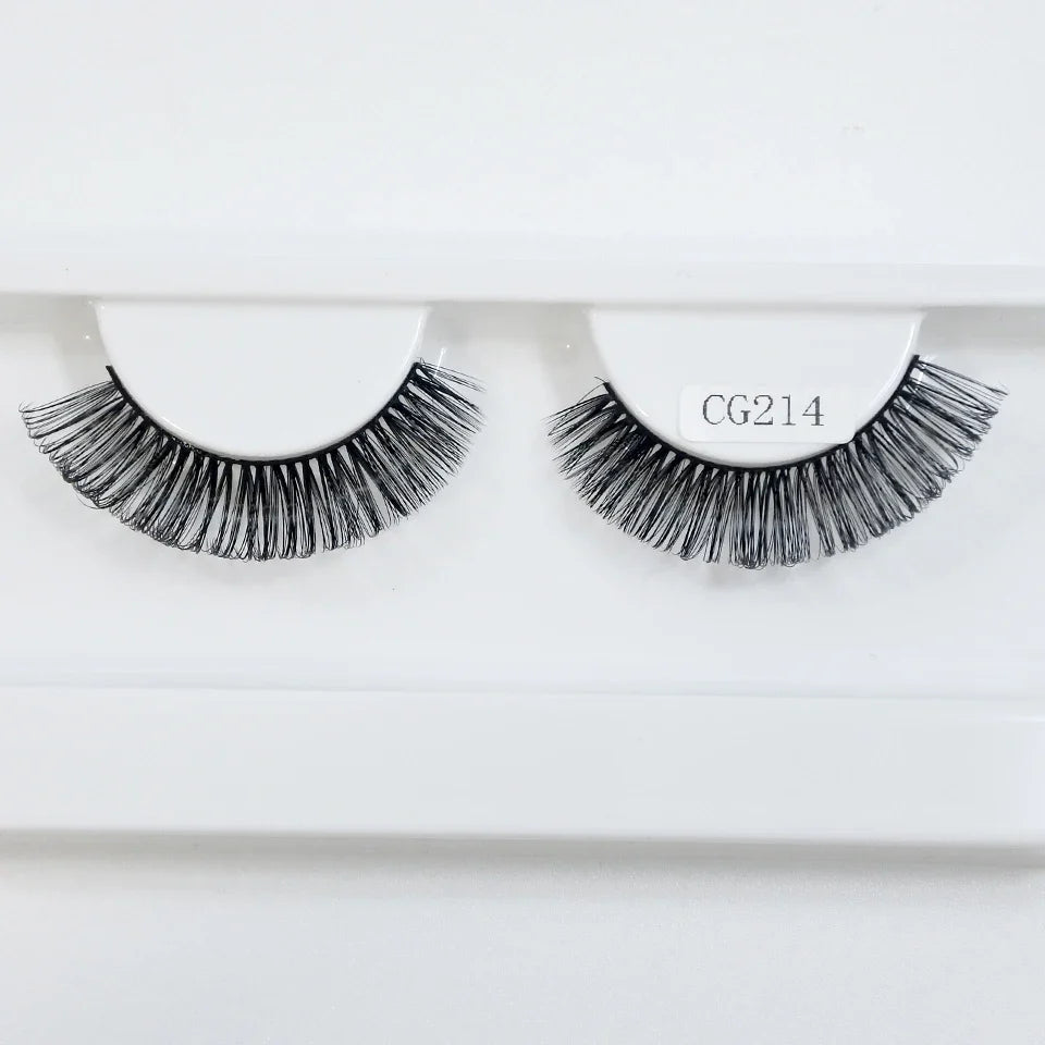 Classic Hybrid Volume Lashes Wispy D Curl Short Russian Strip Lashes Makeup False Eyelashes - 24 Timmar Deals