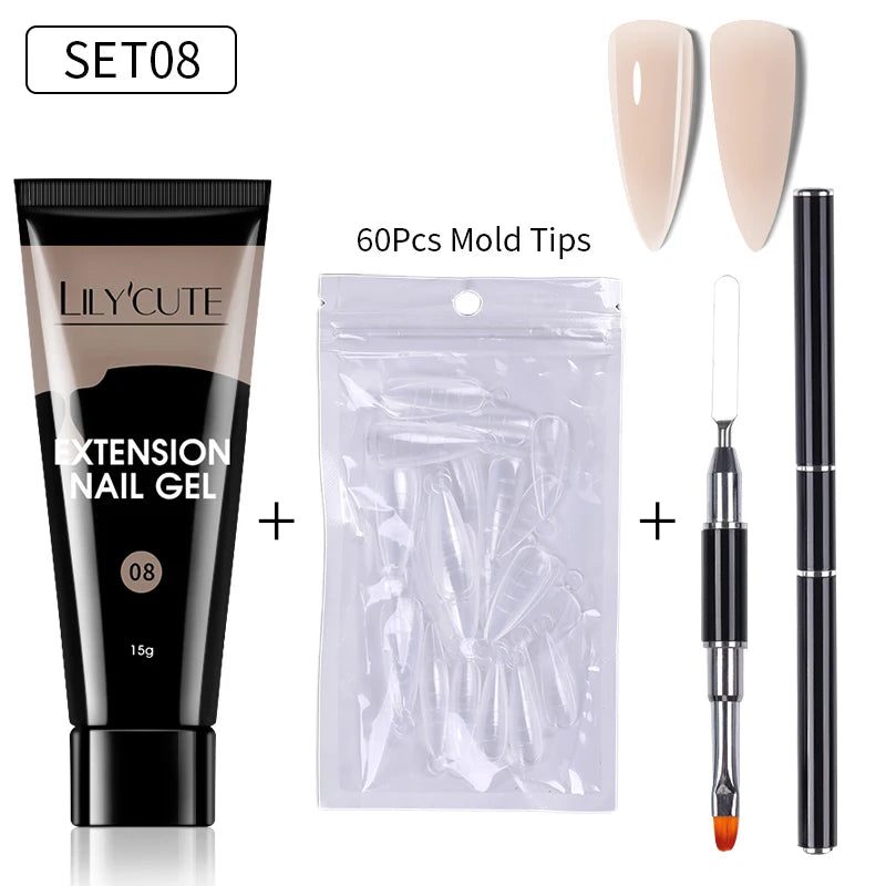15ml Polygel Nail Extension Set - 24 Timmar Deals