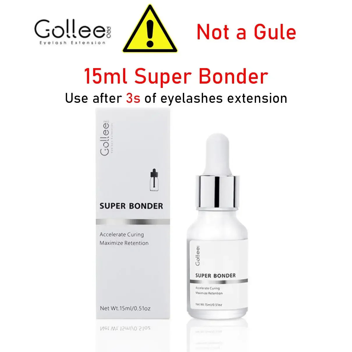 Gollee 5ml Eyelash Extension Glue 0.5 Second Fast Drying False Eye Lash Extension Glue Gollee Super Bonder Eyelash Glue Primer - 24 Timmar Deals