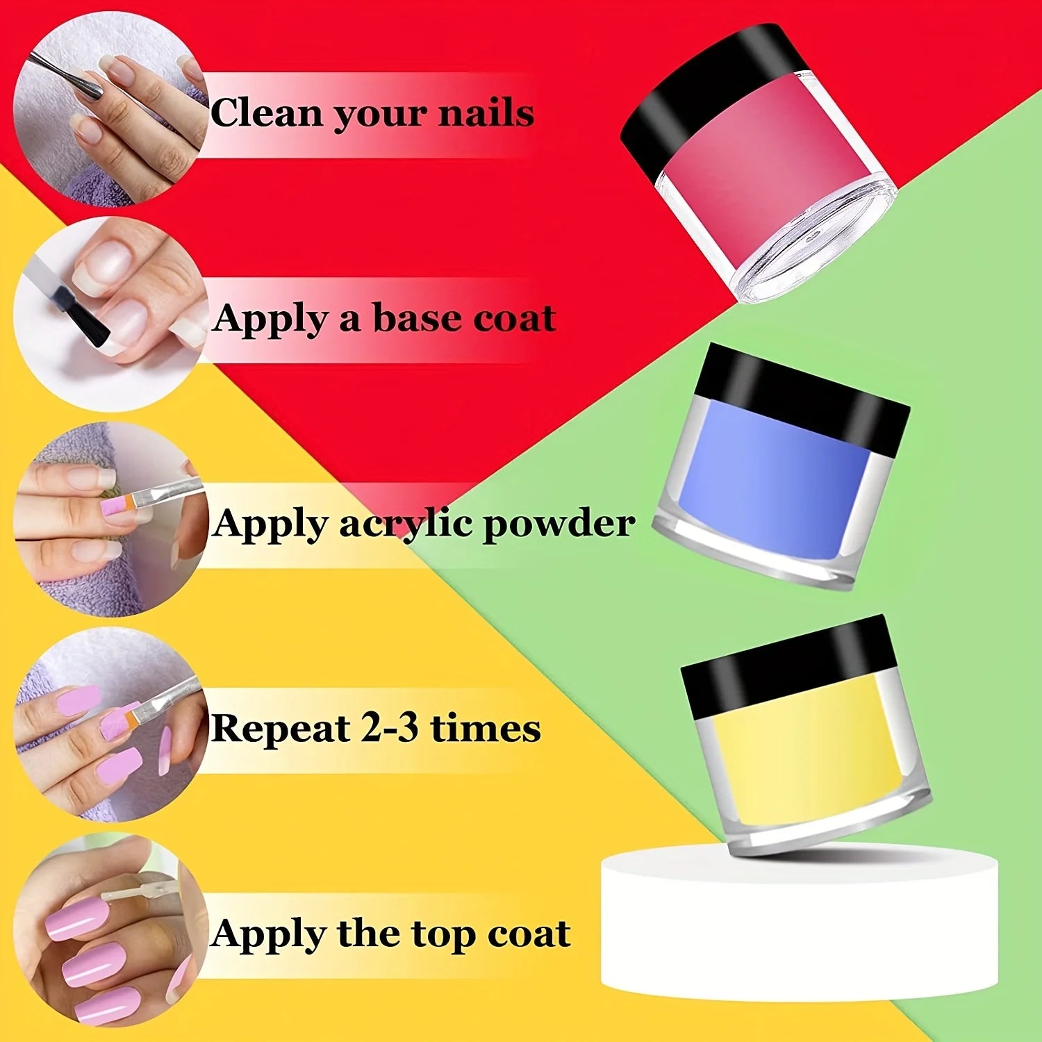 24 färger Akryl Pulver Set 10ml - 24 Timmar Deals