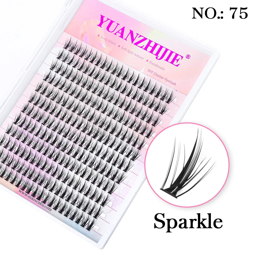 Mix Color 144 Russian Volume False Eyelashes Natural Soft Cluster Segment Lashes - 24 Timmar Deals