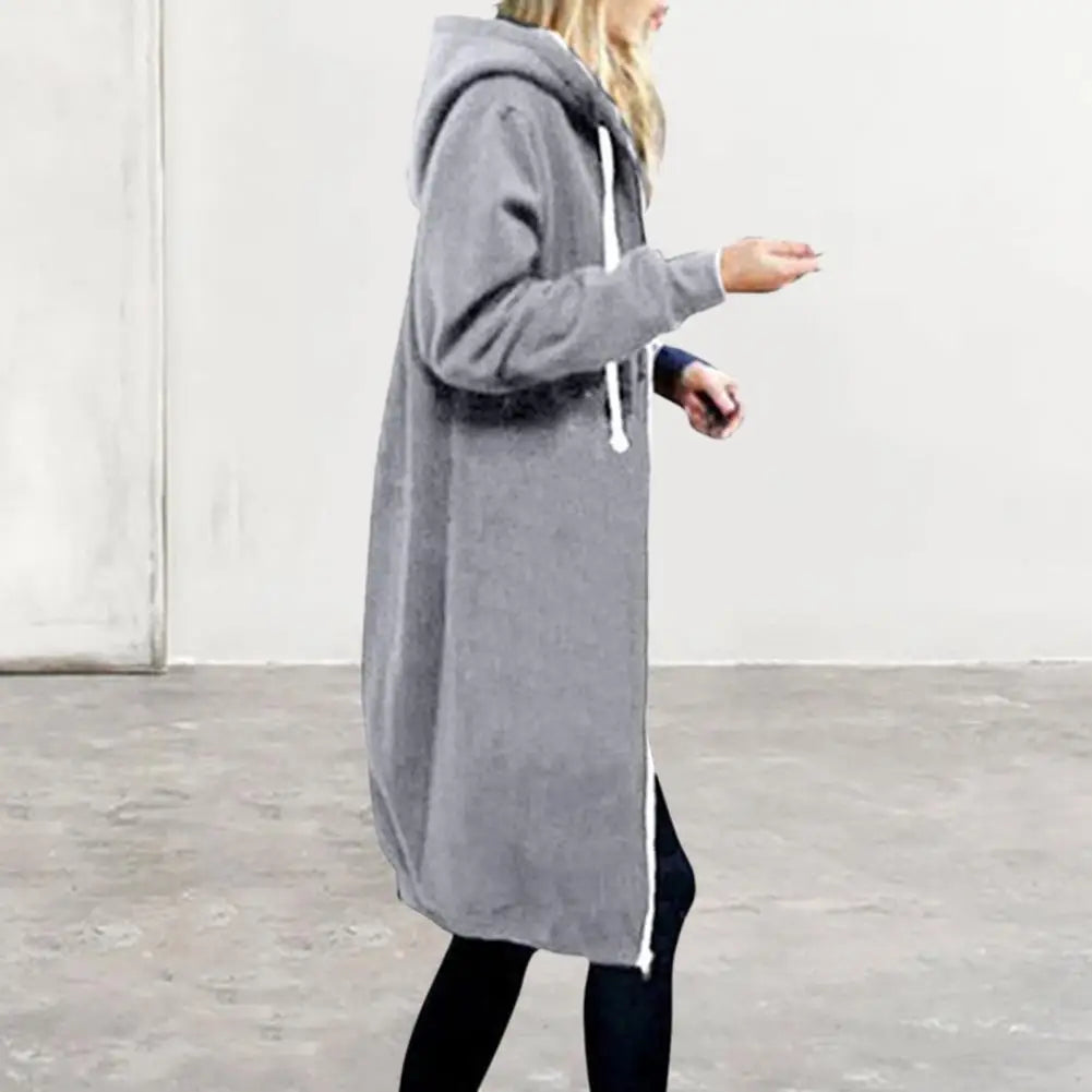 Dragkedja Design Långärmad Huvtröja - 24 Timmar Deals