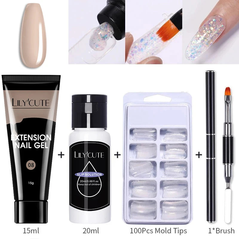 15ml Polygel Nail Extension Set - 24 Timmar Deals