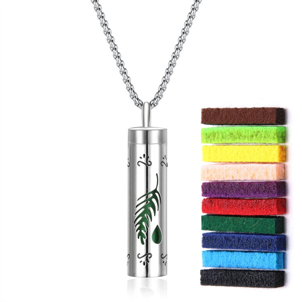 Aromaterapi Halsband Diffuser hänge 316L medaljong i rostfritt stål - 24 Timmar Deals