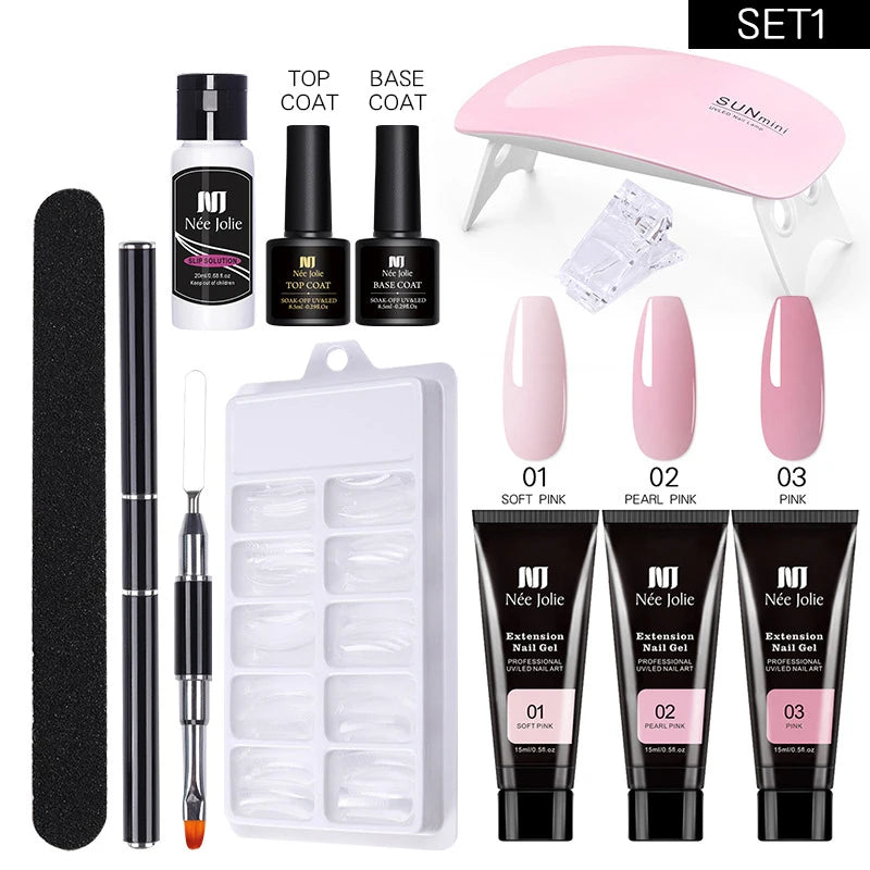Poly Nail Gel Kit with 6W LED Lamp - 24 Timmar Deals