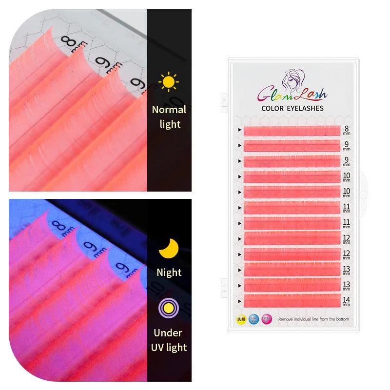Individual Color Lashes Pink/Red/Green/White/Purple Mixed Length - 24 Timmar Deals
