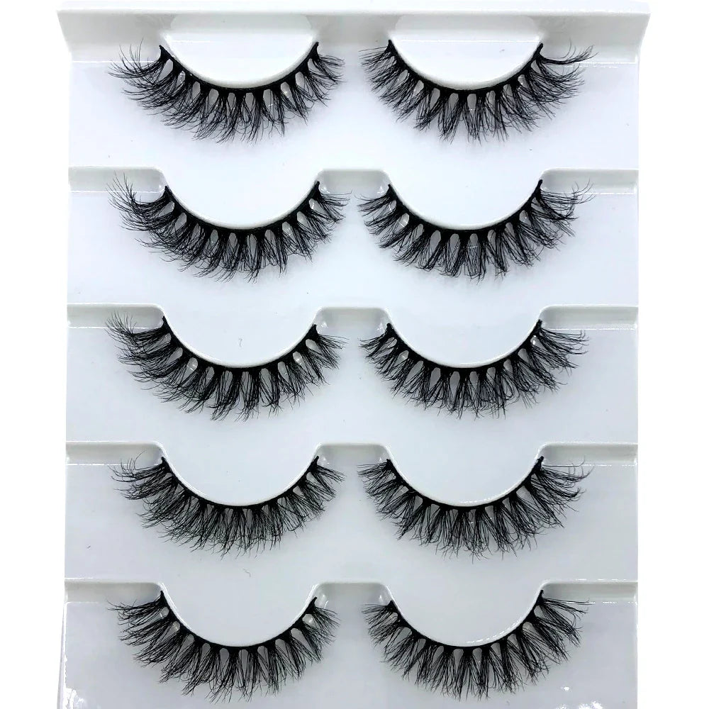 5 Pairs Lashes Mink Lashes Faux Eyelashes Mink False Eyelashes Dramatic Volume Lashes Eyelash Extension False Eyelashes - 24 Timmar Deals