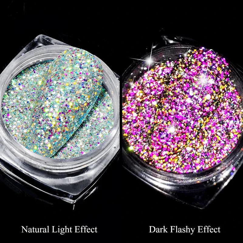 Holografisk Nail Glitter Pulver Laser Pigment Nail Art Dust Mirror Chrome - 24 Timmar Deals