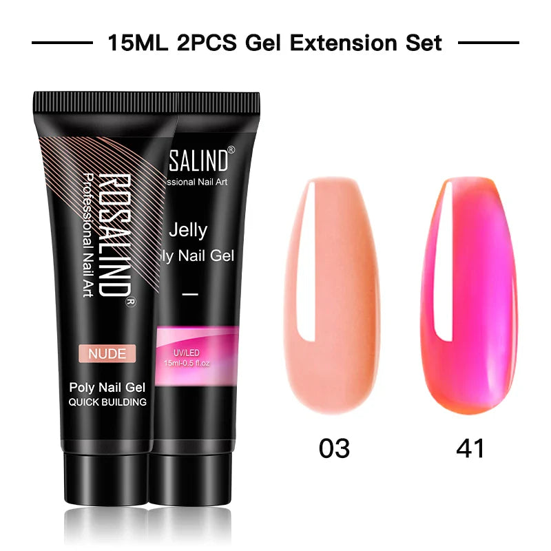 Poly Nagelgel Akrylförlängning Kristall Nagelkonst Hybridlack Sliplösning Poly Nagellack Semipermanent 15/30ml - 24 Timmar Deals