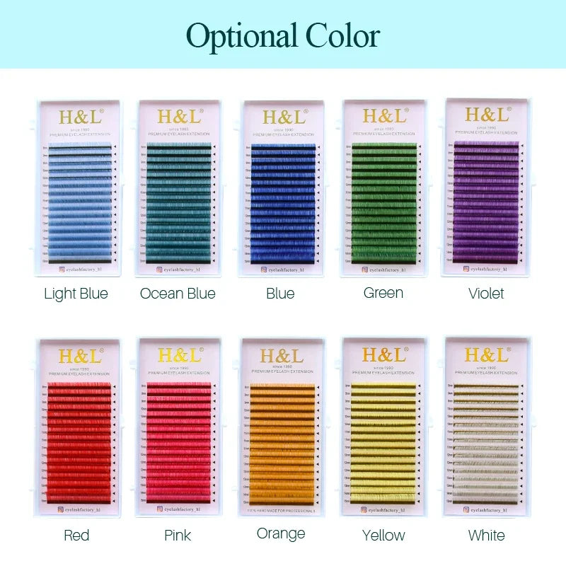 H&L Color Russian Volume Eyelashes Extension Curl Eyelash Extension Mink Lashes Individual Eyelashes Makeup Tool - 24 Timmar Deals