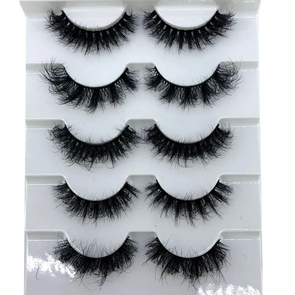 5 par Fransar Mink Fransar Faux ögonfransar Mink lösögonfransar - 24 Timmar Deals