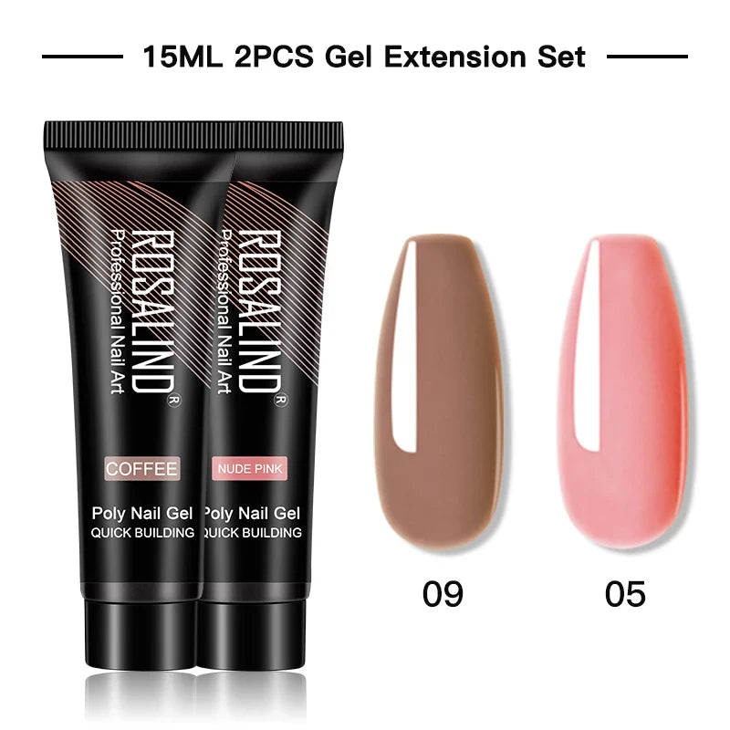 Poly Gel Akryl Extension Crystal Nail Art Hybrid Lack Slip Solution Poly Nagellack Semi Permanent 15/30ml - 24 Timmar Deals