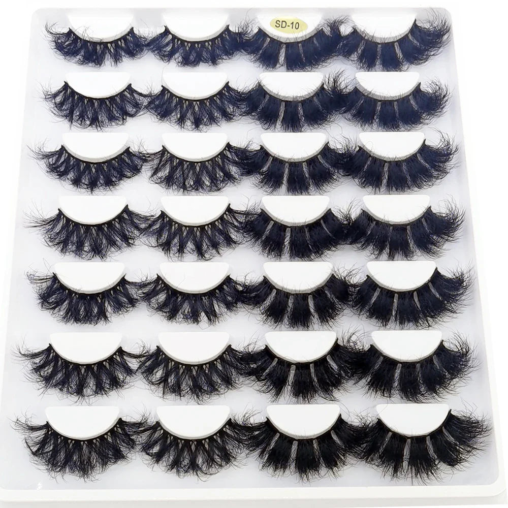 Lashes 14 Pairs Eyelashes Faux Mink Eyelashes Long Lasting Fluffy 25mm Mink Lashes Dramatic Volume lashes Extension Thick Long - 24 Timmar Deals