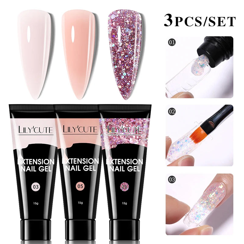 15ml Polygel Nail Extension Set - 24 Timmar Deals
