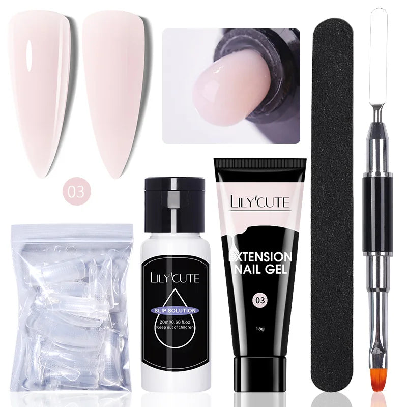 15ml Polygel Nail Extension Set - 24 Timmar Deals