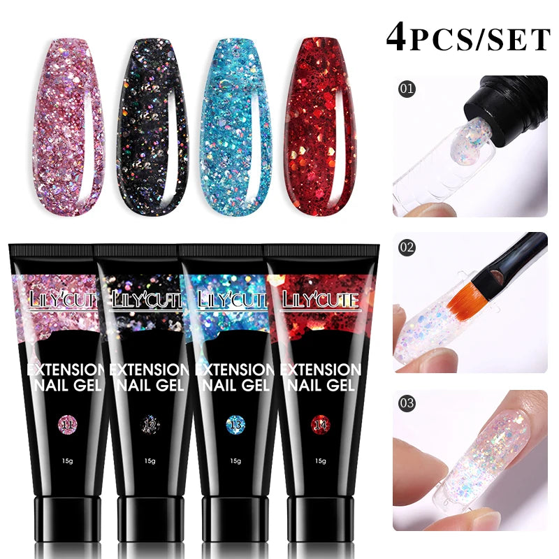 15ml Polygel Nail Extension Set - 24 Timmar Deals