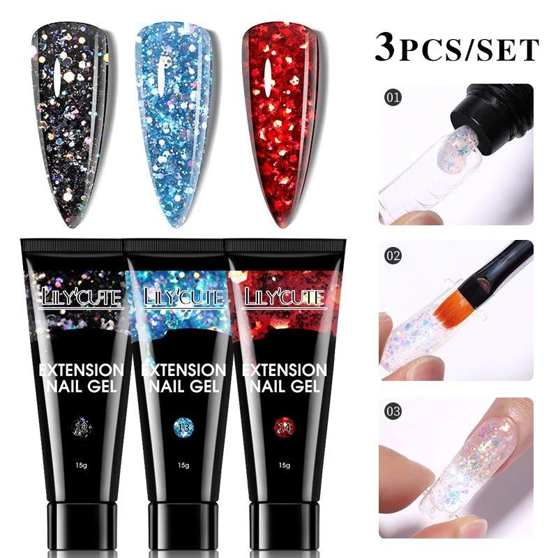 15ml Polygel Nail Extension Set - 24 Timmar Deals