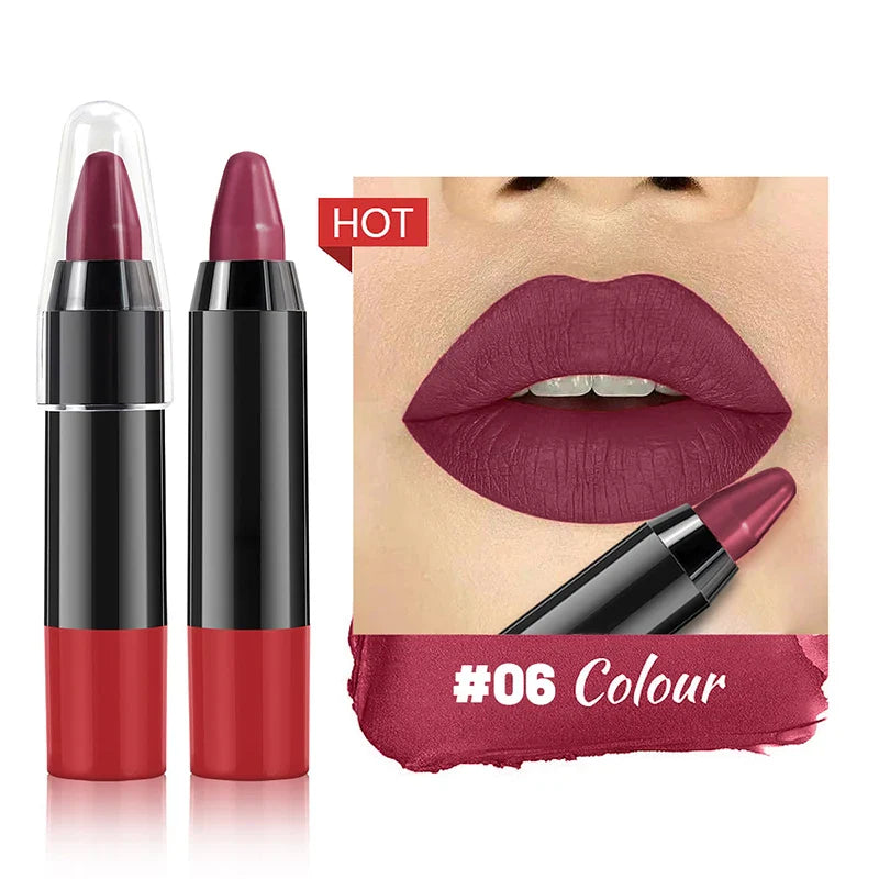 8 färger Velvet Matte Lipsticks Non-stick Cup vattentålig Moisturizing Lasting Lip Stick Lip liner - 24 Timmar Deals